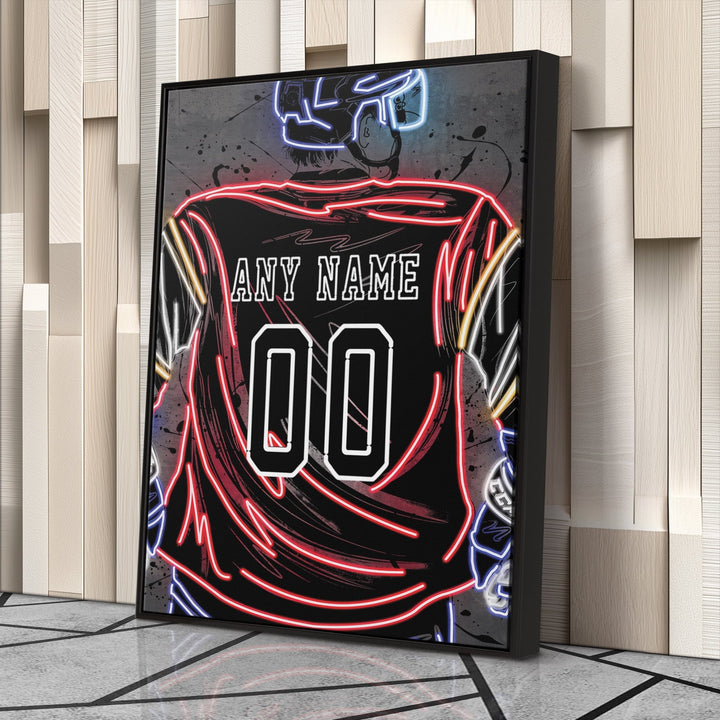 Florida Panthers Custom Jersey Canvas | Neon Wall Art - CanvasNeon