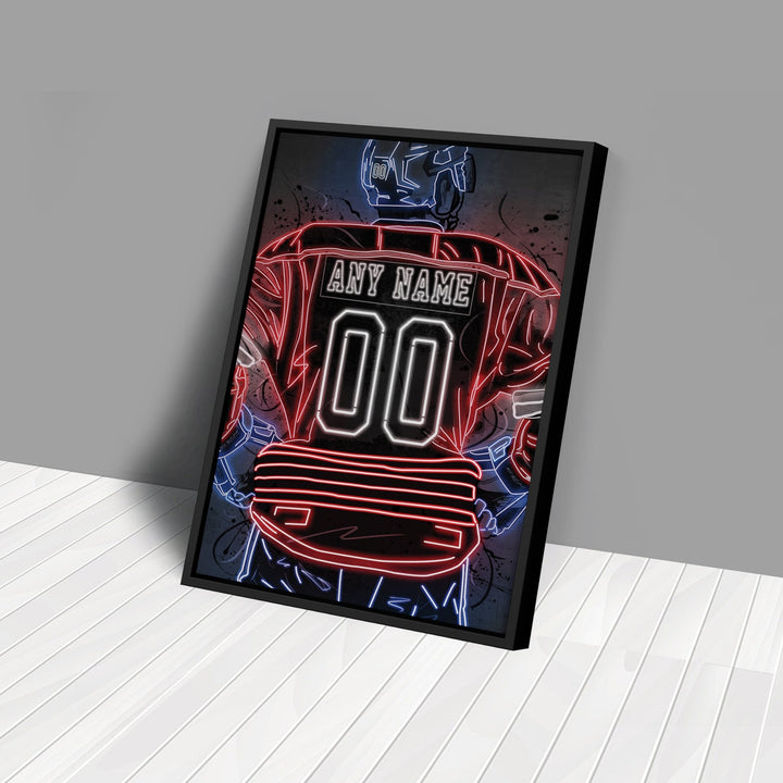 Florida Panthers Custom Jersey Canvas | Neon Wall Art - CanvasNeon
