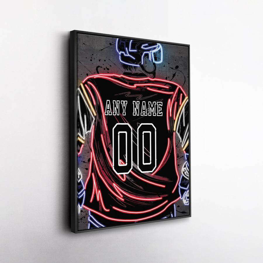 Florida Panthers Custom Jersey Canvas | Neon Wall Art - CanvasNeon