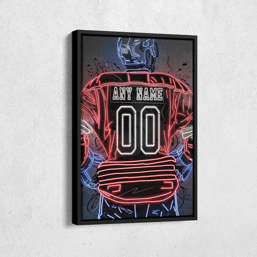 Florida Panthers Custom Jersey Canvas | Neon Wall Art - CanvasNeon