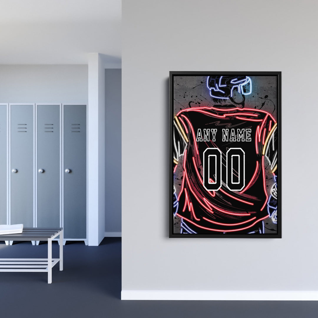 Florida Panthers Custom Jersey Canvas | Neon Wall Art - CanvasNeon