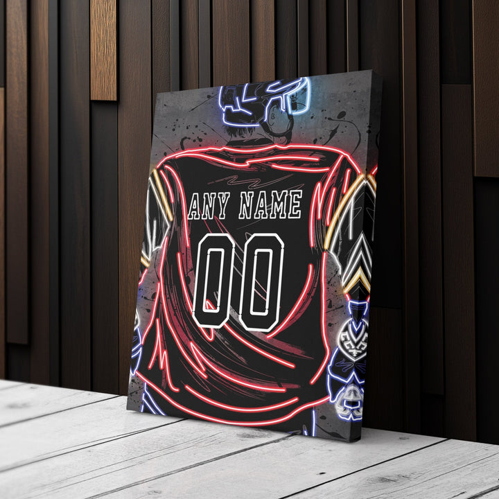 Florida Panthers Custom Jersey Canvas | Neon Wall Art - CanvasNeon