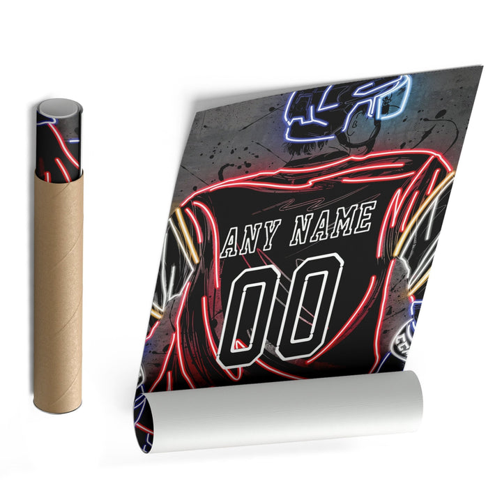 Florida Panthers Custom Jersey Canvas | Neon Wall Art - CanvasNeon