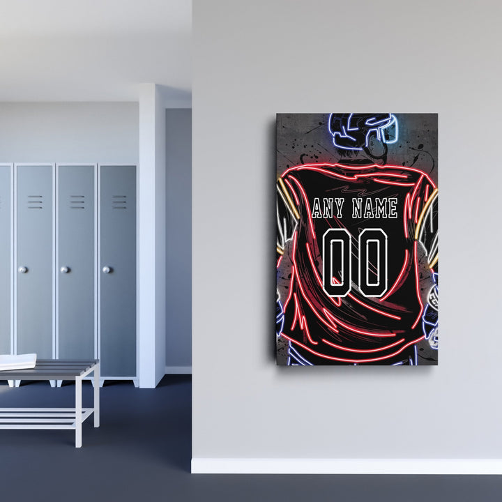 Florida Panthers Custom Jersey Canvas | Neon Wall Art - CanvasNeon