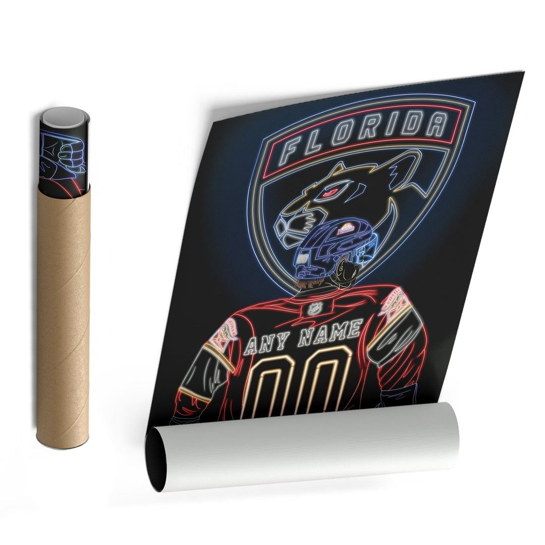 Florida Panthers Personalized Jersey Canvas | Neon Wall Art - CanvasNeon