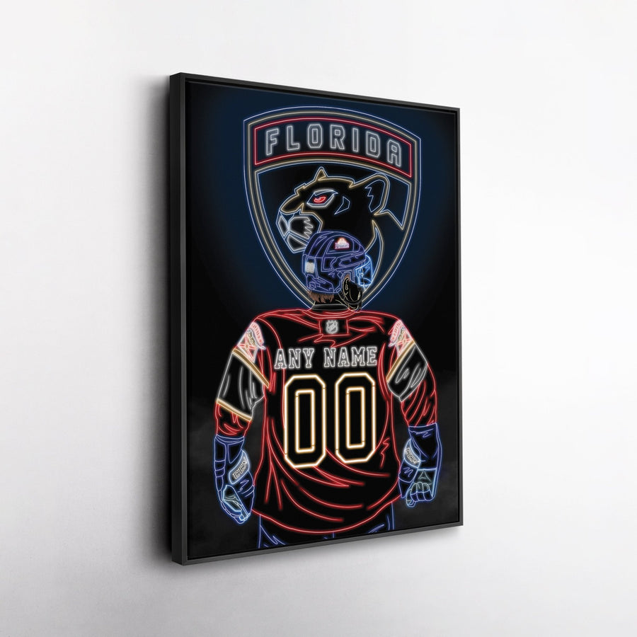 Florida Panthers Personalized Jersey Canvas | Neon Wall Art - CanvasNeon