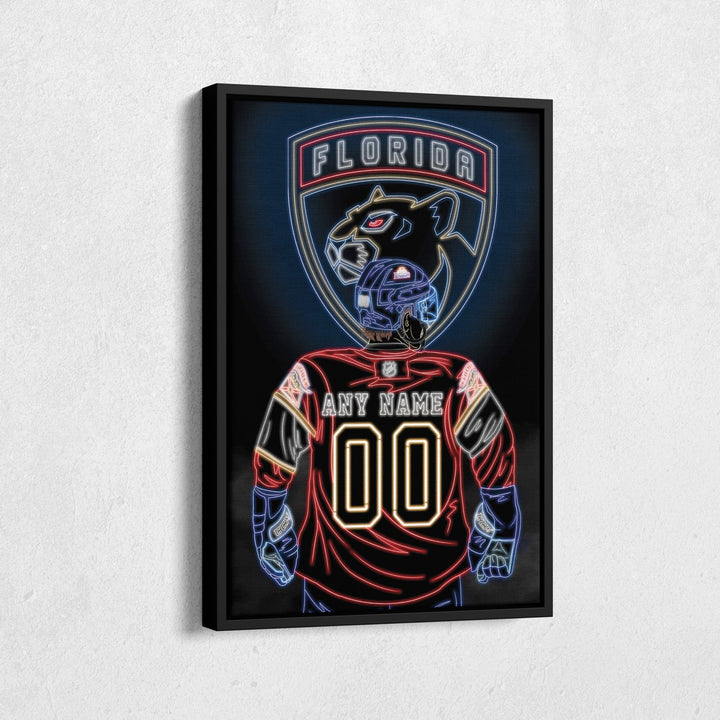 Florida Panthers Personalized Jersey Canvas | Neon Wall Art - CanvasNeon