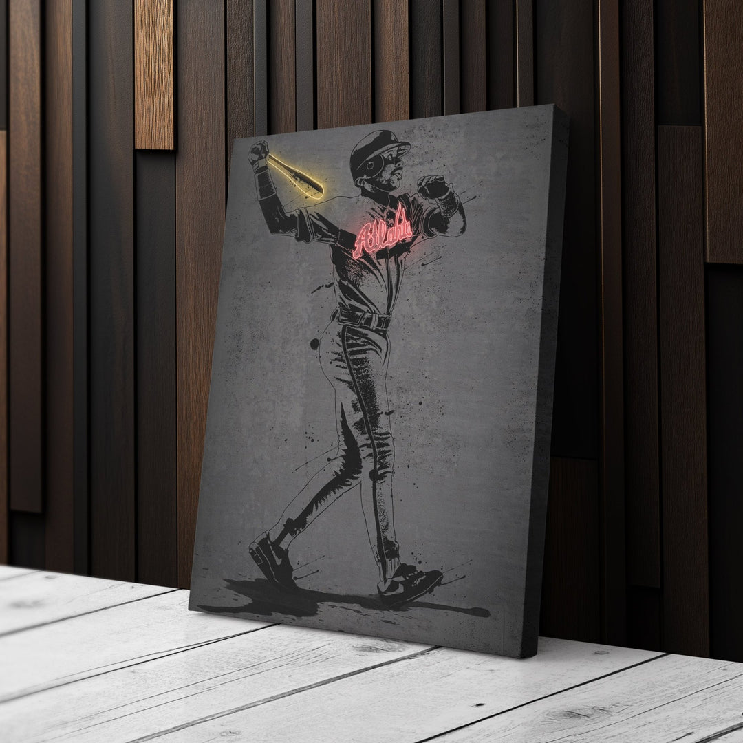 Fred McGriff Neon Canvas Art | Modern Wall Decor for Braves Fans - CanvasNeon