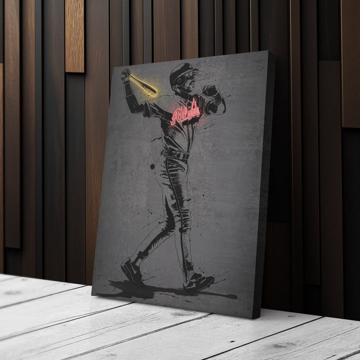 Fred McGriff Neon Canvas Art | Modern Wall Decor for Braves Fans - CanvasNeon