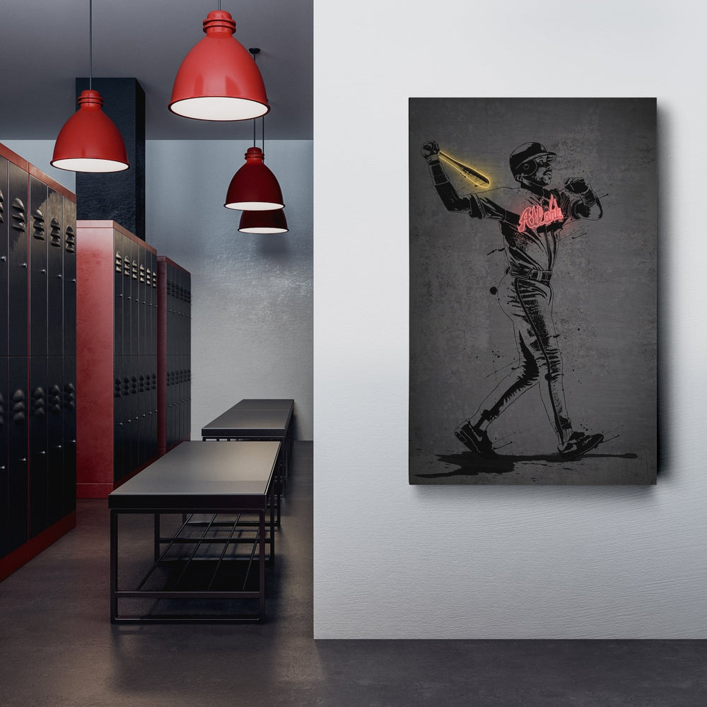 Fred McGriff Neon Canvas Art | Modern Wall Decor for Braves Fans - CanvasNeon