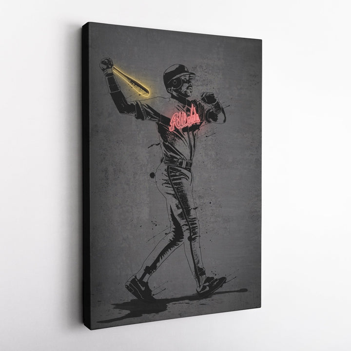 Fred McGriff Neon Canvas Art | Modern Wall Decor for Braves Fans - CanvasNeon