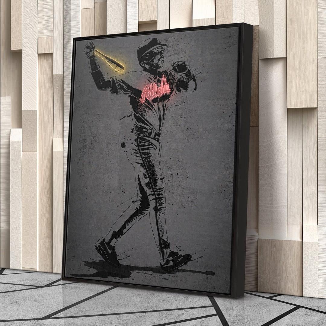 Fred McGriff Neon Canvas Art | Modern Wall Decor for Braves Fans - CanvasNeon