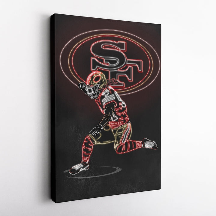 Fred Warner Neon Canvas Art | 49ers Wall Decor - CanvasNeon