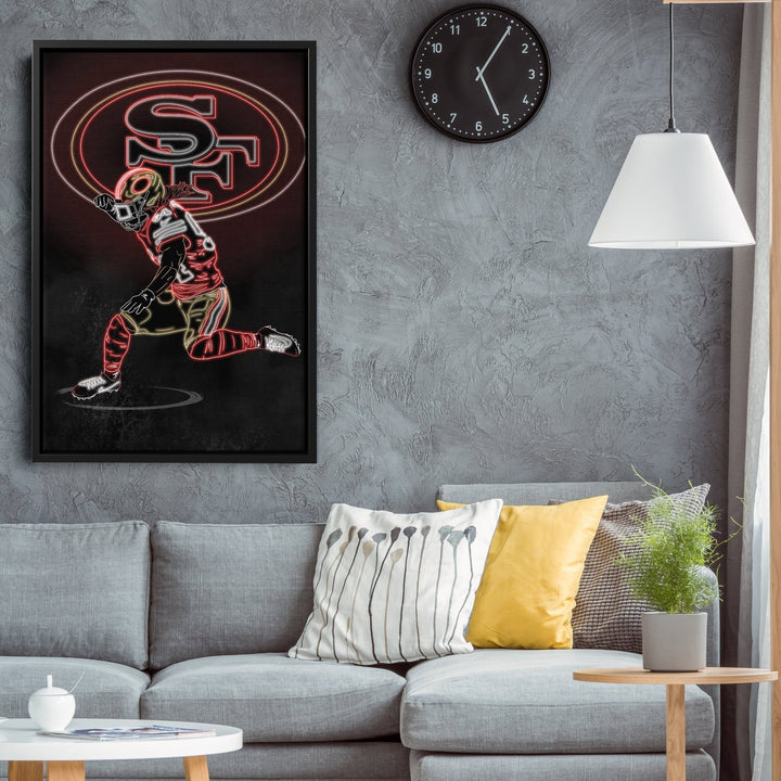 Fred Warner Neon Canvas Art | 49ers Wall Decor - CanvasNeon