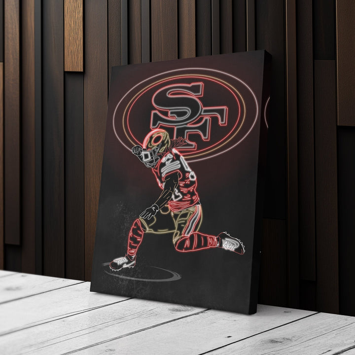 Fred Warner Neon Canvas Art | 49ers Wall Decor - CanvasNeon
