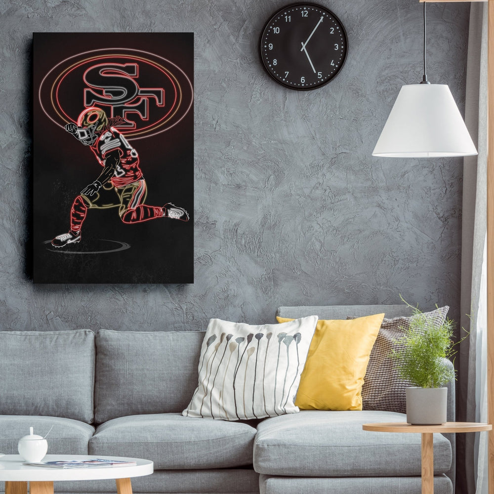 Fred Warner Neon Canvas Art | 49ers Wall Decor - CanvasNeon