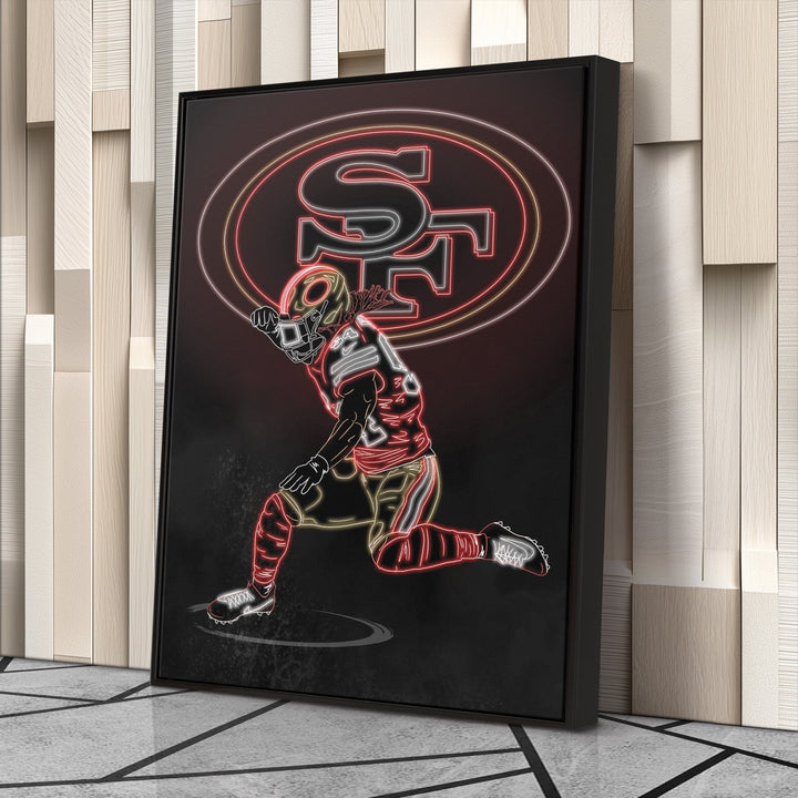 Fred Warner Neon Canvas Art | 49ers Wall Decor - CanvasNeon