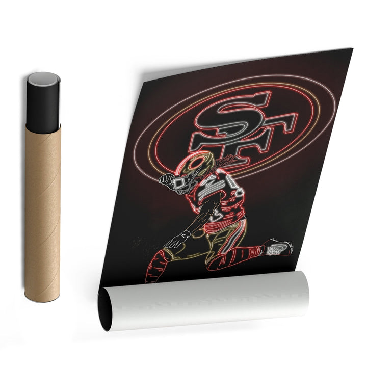 Fred Warner Neon Canvas Art | 49ers Wall Decor - CanvasNeon