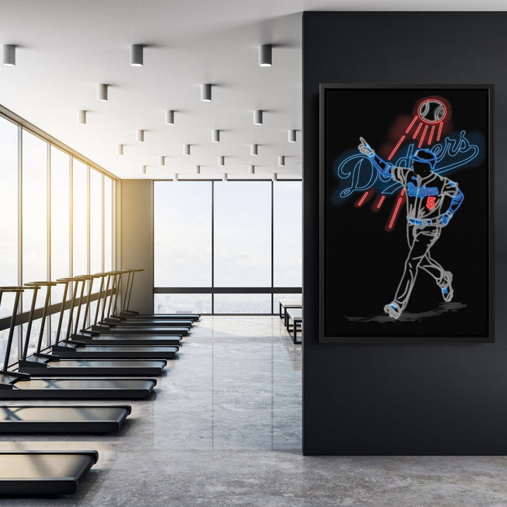Freddie Freeman Neon Canvas Art | Dodgers Wall Decor - CanvasNeon