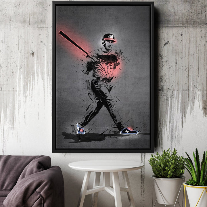 Freddie Freeman Neon Canvas Art | Modern Wall Decor for Braves Fans - CanvasNeon