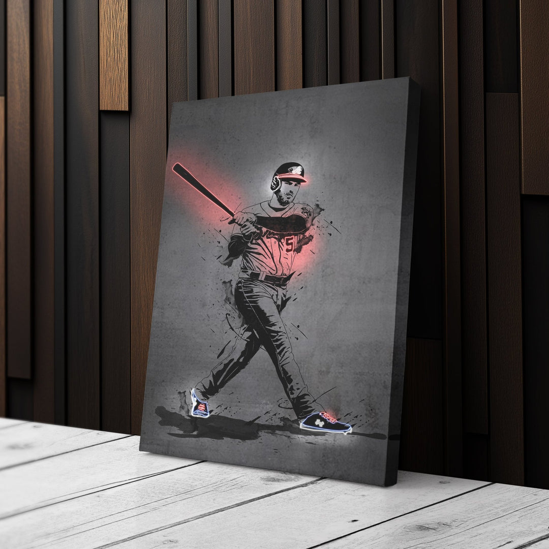 Freddie Freeman Neon Canvas Art | Modern Wall Decor for Braves Fans - CanvasNeon