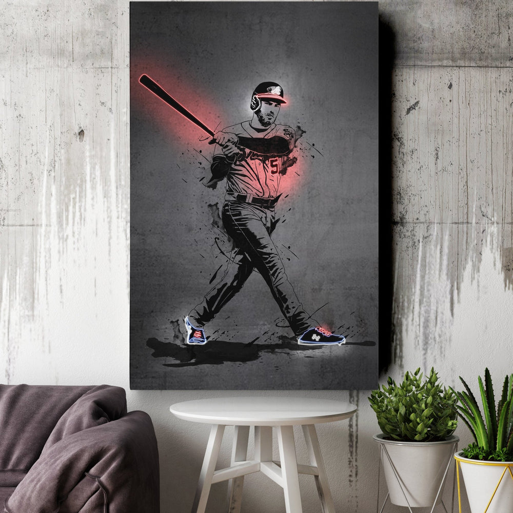 Freddie Freeman Neon Canvas Art | Modern Wall Decor for Braves Fans - CanvasNeon