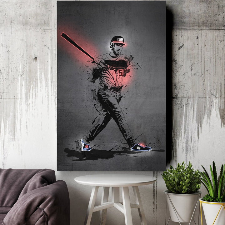Freddie Freeman Neon Canvas Art | Modern Wall Decor for Braves Fans - CanvasNeon