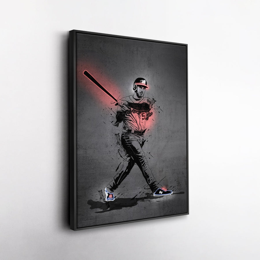 Freddie Freeman Neon Canvas Art | Modern Wall Decor for Braves Fans - CanvasNeon