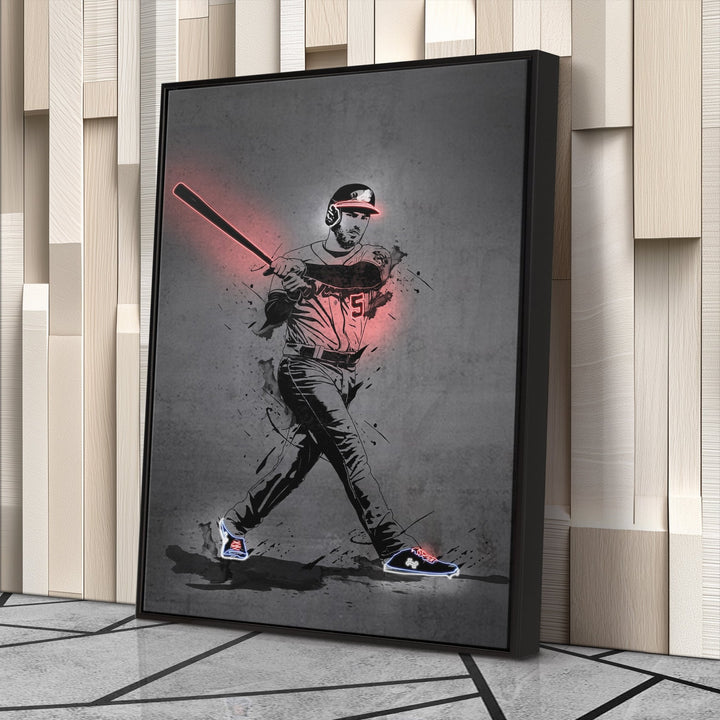 Freddie Freeman Neon Canvas Art | Modern Wall Decor for Braves Fans - CanvasNeon