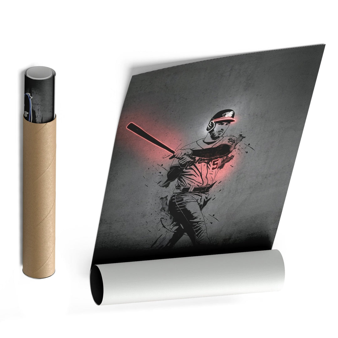 Freddie Freeman Neon Canvas Art | Modern Wall Decor for Braves Fans - CanvasNeon