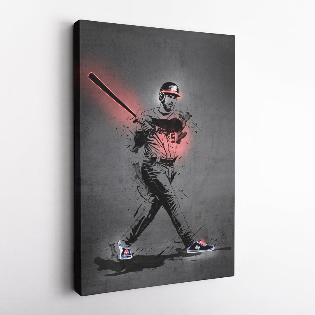 Freddie Freeman Neon Canvas Art | Modern Wall Decor for Braves Fans - CanvasNeon