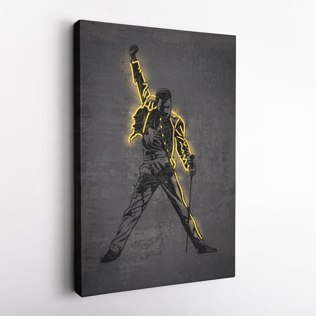 Freddie Mercury Neon Canvas Art | Music Wall Decor - CanvasNeon
