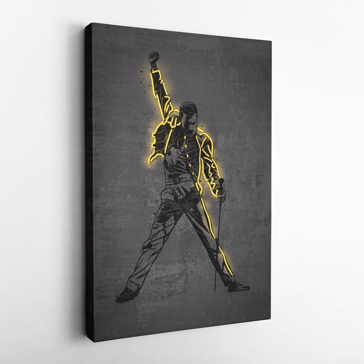 Freddie Mercury Neon Canvas Art | Music Wall Decor - CanvasNeon