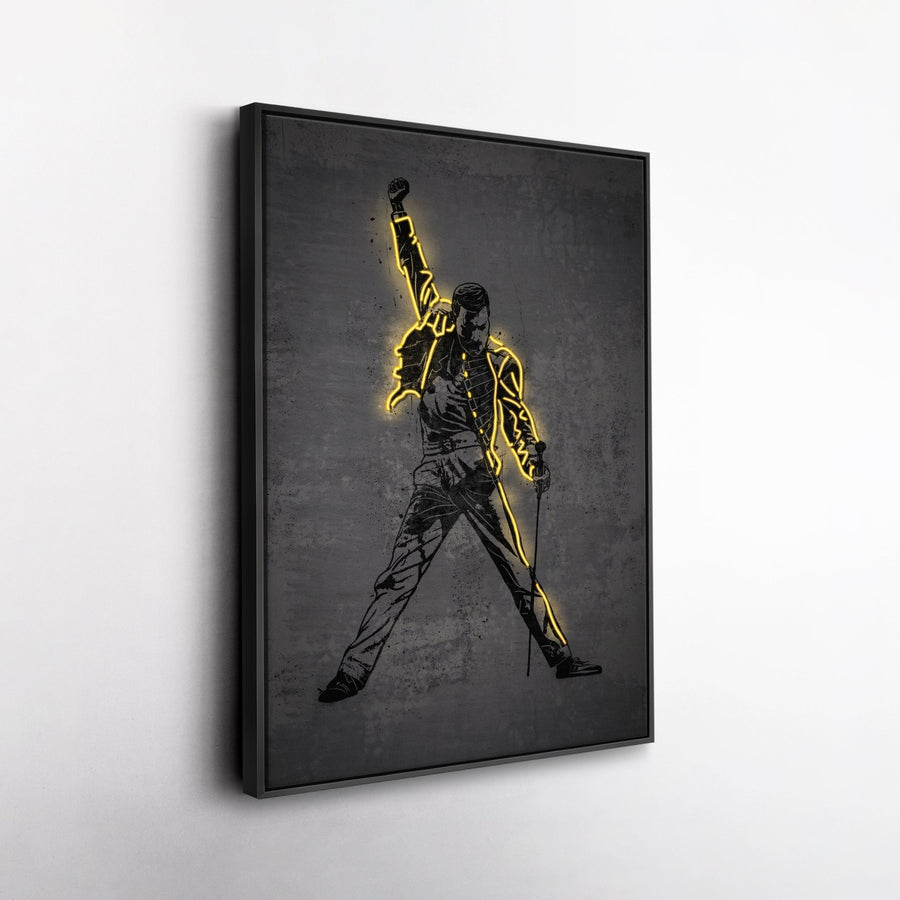Freddie Mercury Neon Canvas Art | Music Wall Decor - CanvasNeon