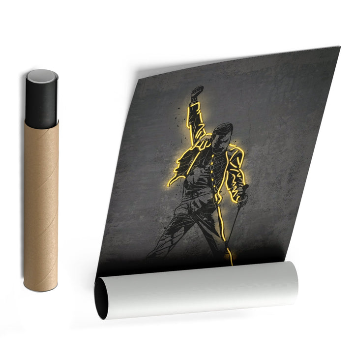 Freddie Mercury Neon Canvas Art | Music Wall Decor - CanvasNeon
