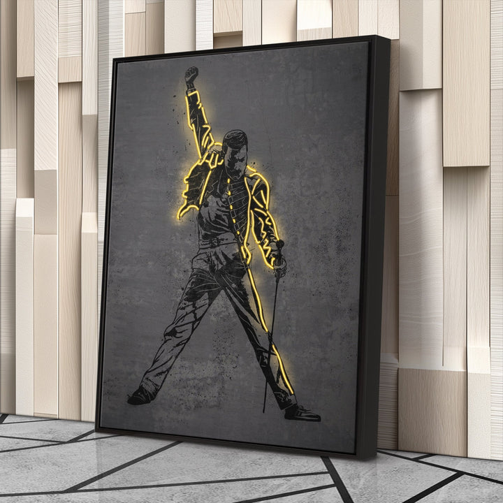 Freddie Mercury Neon Canvas Art | Music Wall Decor - CanvasNeon
