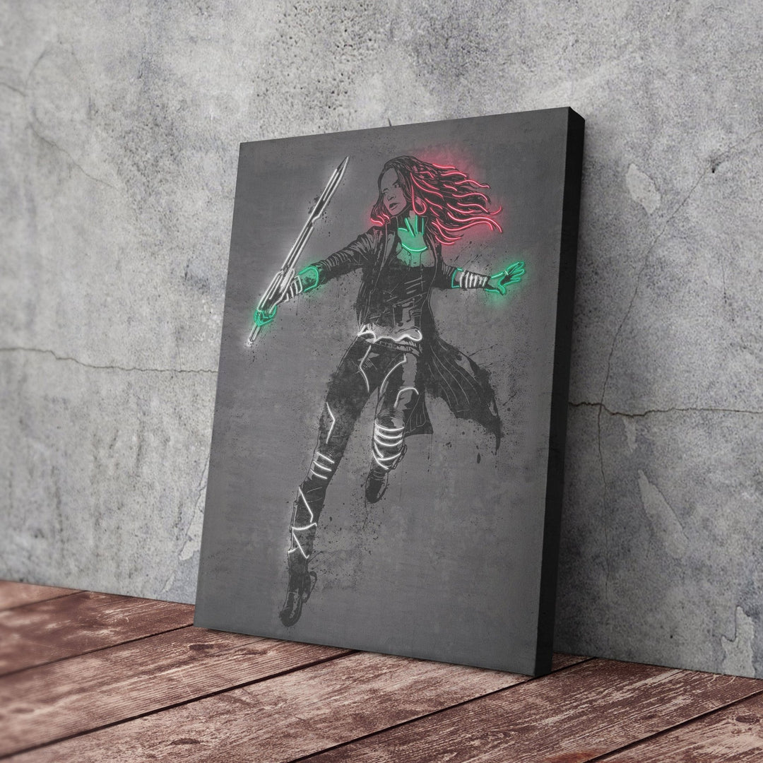 Gamora Canvas | Marvel Neon Wall Art - CanvasNeon