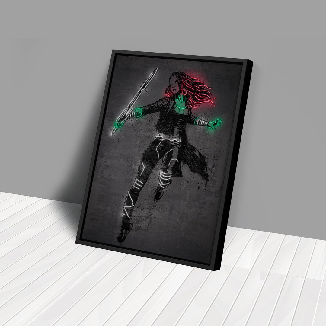 Gamora Canvas | Marvel Neon Wall Art - CanvasNeon