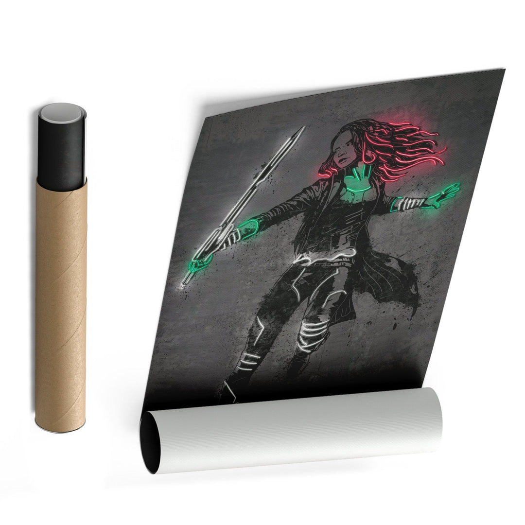 Gamora Canvas | Marvel Neon Wall Art - CanvasNeon