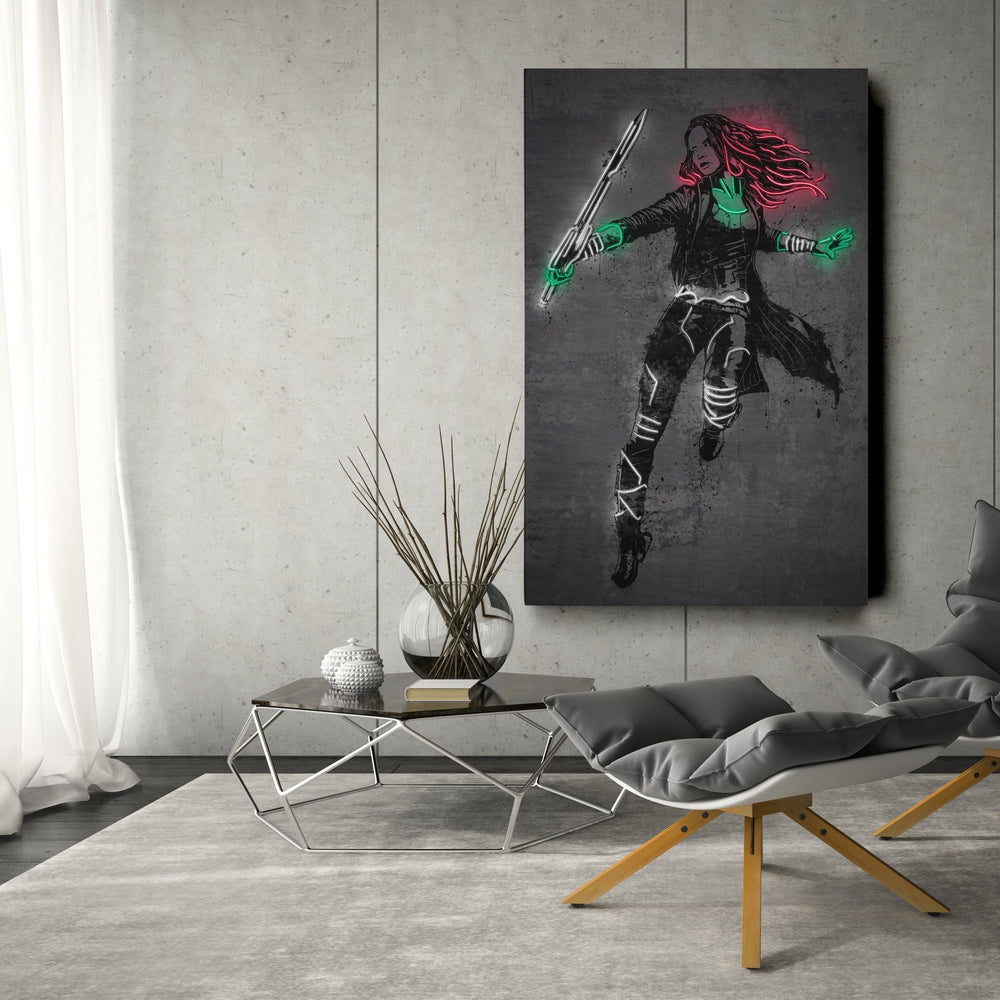 Gamora Canvas | Marvel Neon Wall Art - CanvasNeon