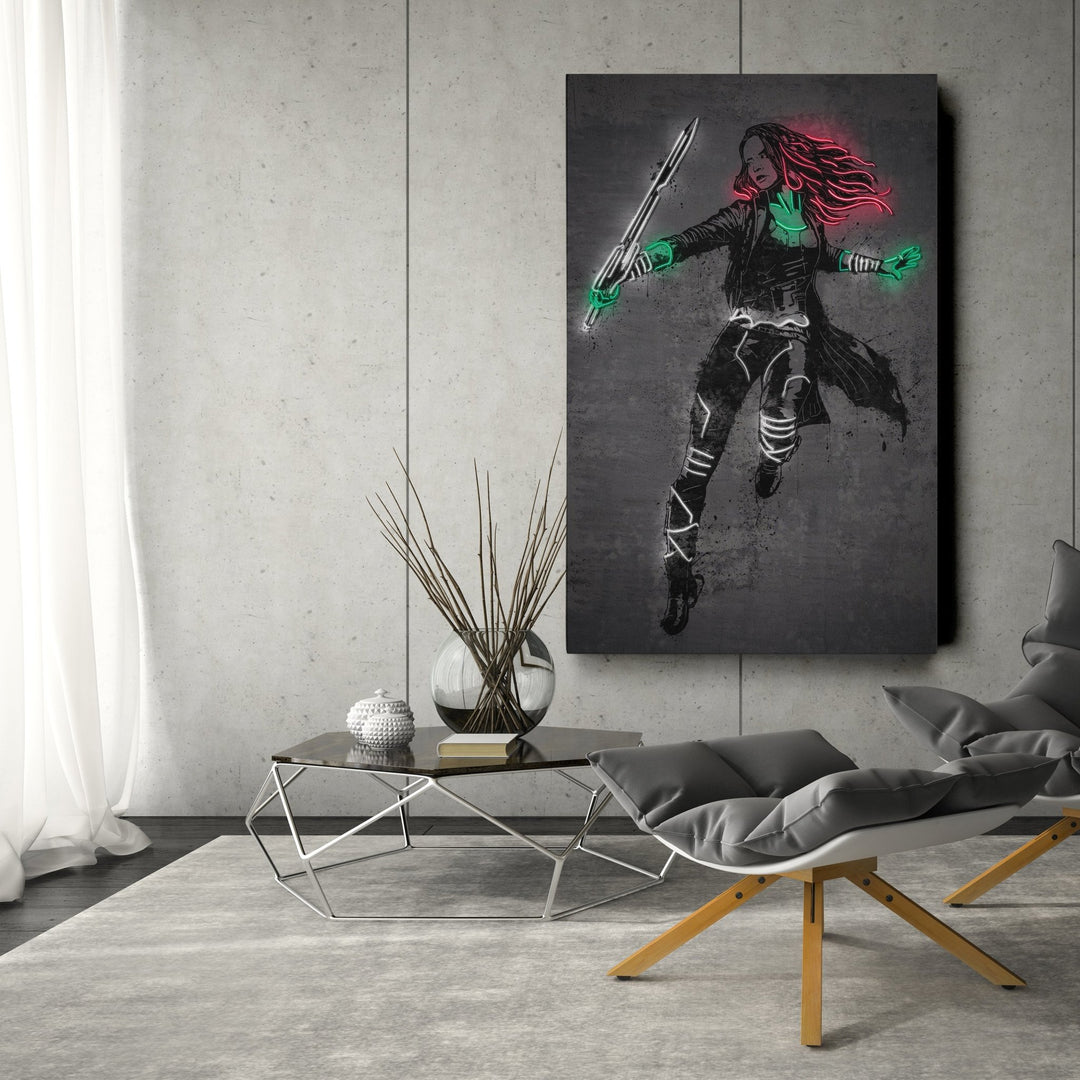 Gamora Canvas | Marvel Neon Wall Art - CanvasNeon