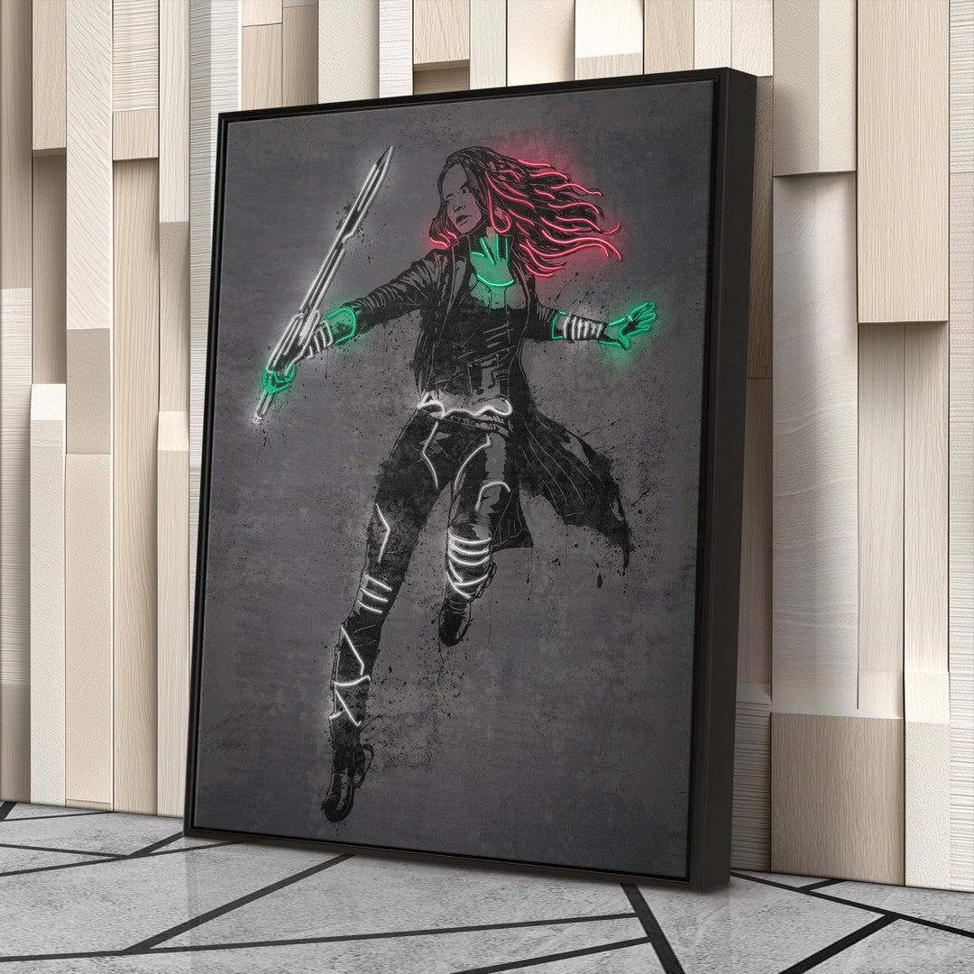 Gamora Canvas | Marvel Neon Wall Art - CanvasNeon
