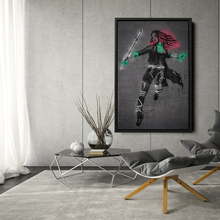 Gamora Canvas | Marvel Neon Wall Art - CanvasNeon