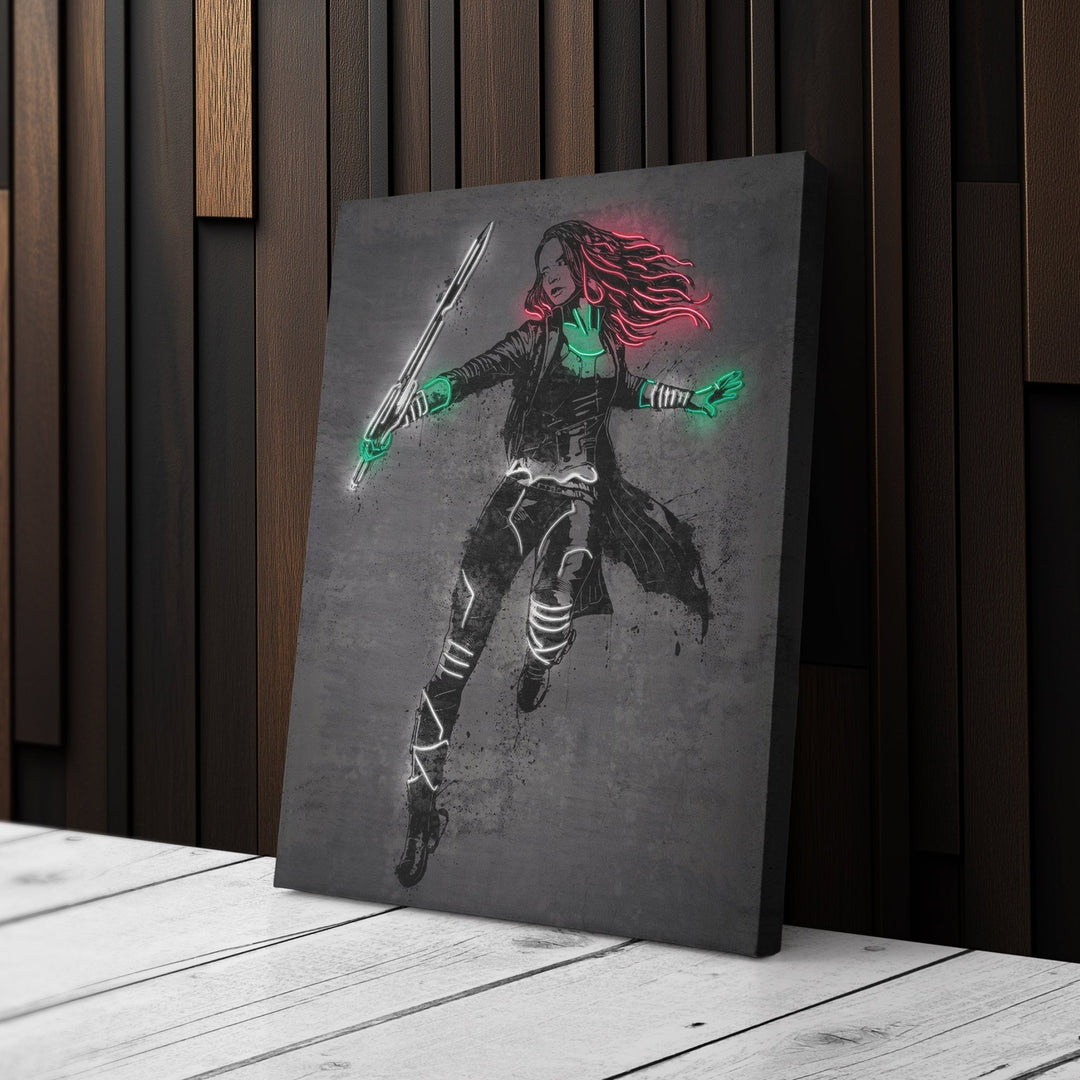 Gamora Canvas | Marvel Neon Wall Art - CanvasNeon
