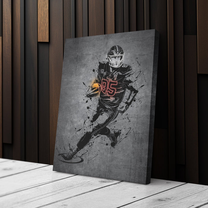 George Kittle Neon Canvas Art | Modern Wall Decor for 49ers Fans - CanvasNeon
