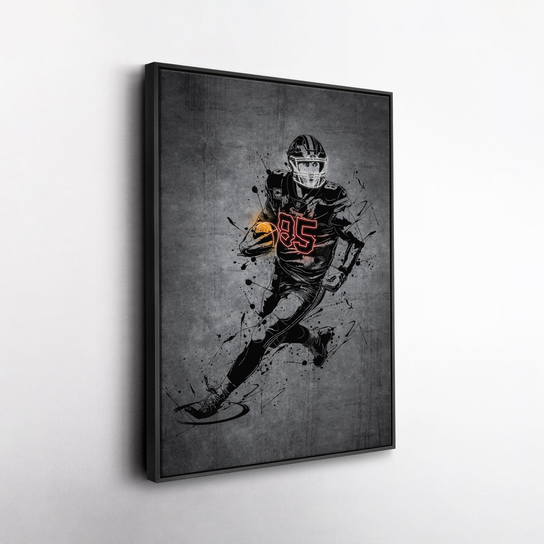 George Kittle Neon Canvas Art | Modern Wall Decor for 49ers Fans - CanvasNeon