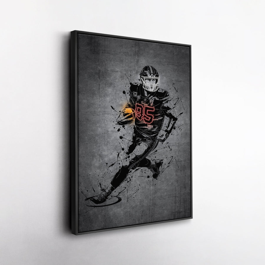 George Kittle Neon Canvas Art | Modern Wall Decor for 49ers Fans - CanvasNeon