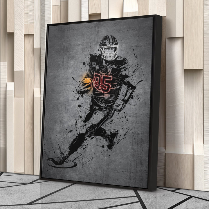 George Kittle Neon Canvas Art | Modern Wall Decor for 49ers Fans - CanvasNeon