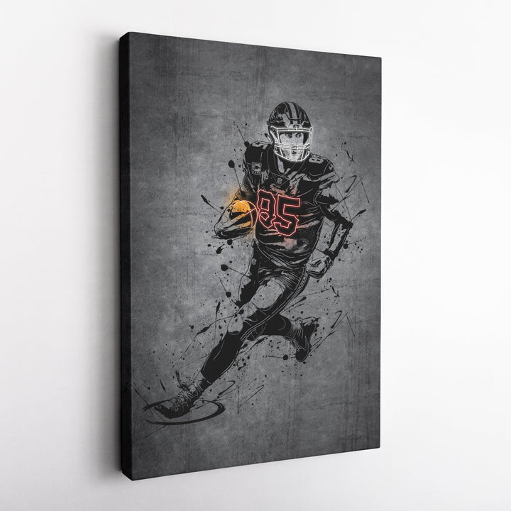 George Kittle Neon Canvas Art | Modern Wall Decor for 49ers Fans - CanvasNeon