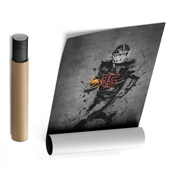 George Kittle Neon Canvas Art | Modern Wall Decor for 49ers Fans - CanvasNeon
